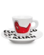 Trucillo, ESPRESSO SPEAKS ITALIAN, "What do you want?" kézjel eszpresszó csésze, 1 db