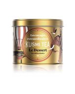 Kusmi, Organic Le Dessert 2025 mandulás vaníliás fémdobozos szálas zöld tea, 90 g