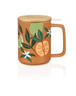 Kusmi, Narancs  Citrom porcelán teásbögre bükkfa tetővel, ajándékdobozban, 4.8 dl