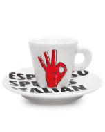Trucillo, ESPRESSO SPEAKS ITALIAN, "Awesome" kézjel eszpresszó csésze, 1 db