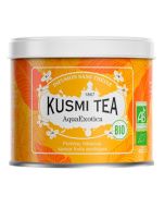 Kusmi, AquaExotica bio  gy&uuml;m&ouml;lcstea tr&oacute;pusi gy&uuml;m&ouml;lcs&ouml;kkel, sz&aacute;las f&eacute;mdobozos, 100 g