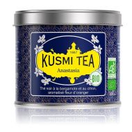 Kusmi, Anastasia bio fekete tea citrusokkal &eacute;s narancsvir&aacute;ggal, sz&aacute;las f&eacute;mdobozos, 100 g