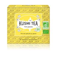 Kusmi tea, "Green Jasmine" j&aacute;zminos bio z&ouml;ld tea, 20 db muszlinfilter, 40 g