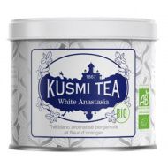 Kusmi White Anastasia Bio fehér tea bergamottal, narancsvirággal, szálas fémdobozos, 90 g
