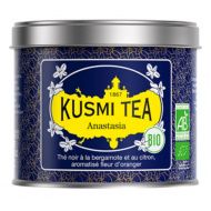 Kusmi, Anastasia bio fekete tea citrusokkal és narancsvirággal, szálas fémdobozos, 100 g
