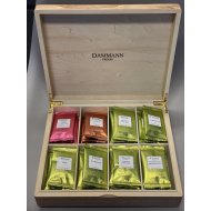 Dammann 48db-os egyesével csomagolt filteres herba, gyümölcs, rooibos tea válogatás fa kínáló dobozban