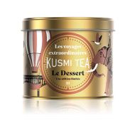 Kusmi, Organic Le Dessert 2025 mandulás vaníliás fémdobozos szálas zöld tea, 90 g
