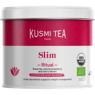 Kusmi, Slim Ritual karcsúsító bio zöld tea eperrel és cseresznyével szálas fémdobozos, 100 g