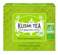 Kusmi, gyömbéres citromos bio zöld tea, 20 db muszlinfilter, 40 g
