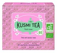 Kusmi, bio zöld tea rózsa ízzel, 20 db muszlinfilter, 40 g
