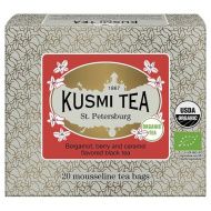 Kusmi, St-Petersburg bio fekete tea erdei gyümölcsökkel, karamellel, 20 db muszlinfilter, 40 g