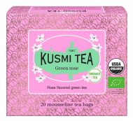 Kusmi, bio zöld tea rózsa ízzel, 20 db muszlinfilter, 40 g